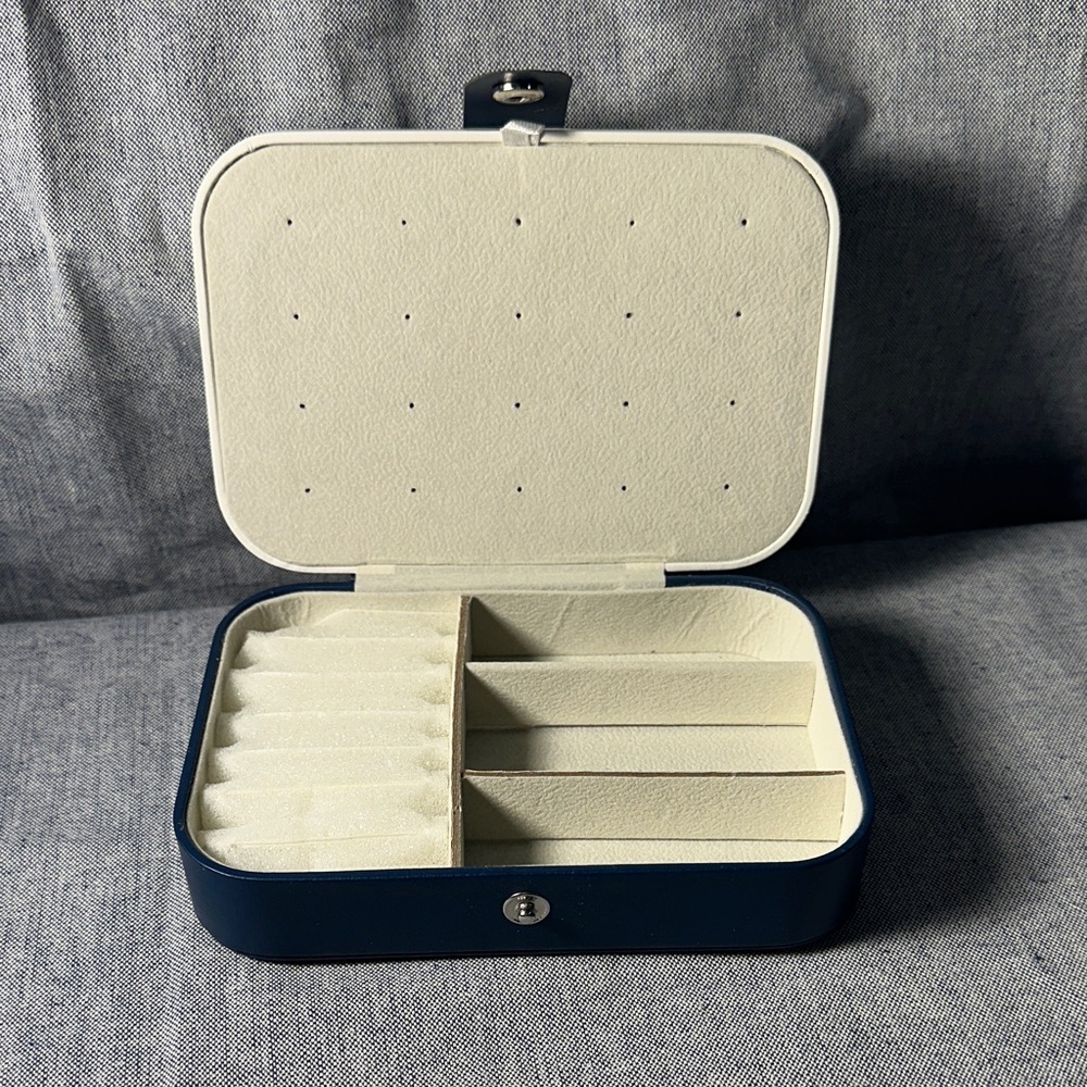 Stylish Blue and White Jewelry Box